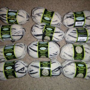 12 Skeins Sensations Natural Collection Feltable Paca Boo Print Yarn Wool Alpaca